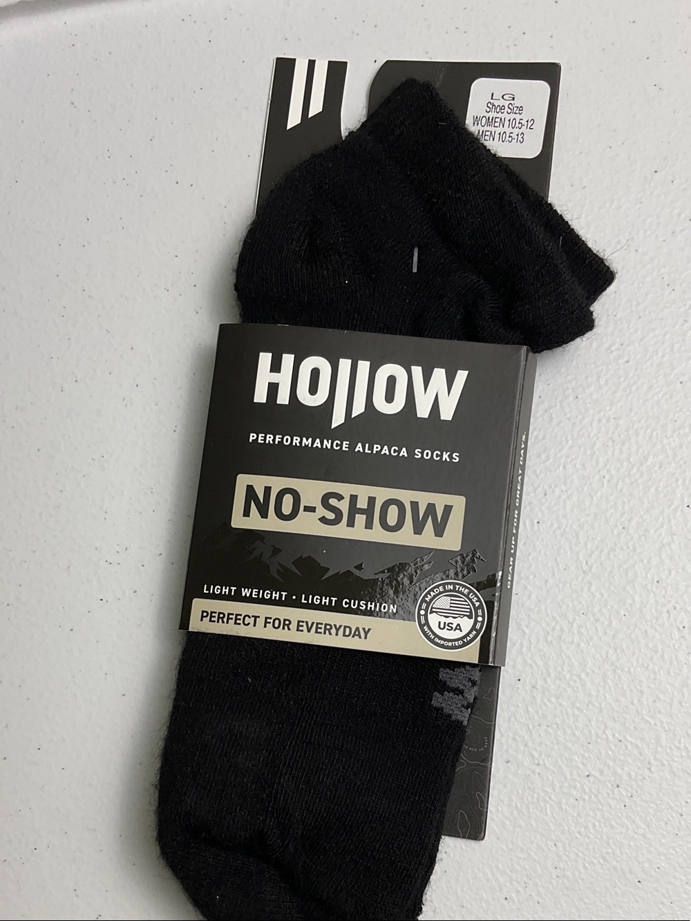 Hollow Performance Alpaca No-Show Socks - Black